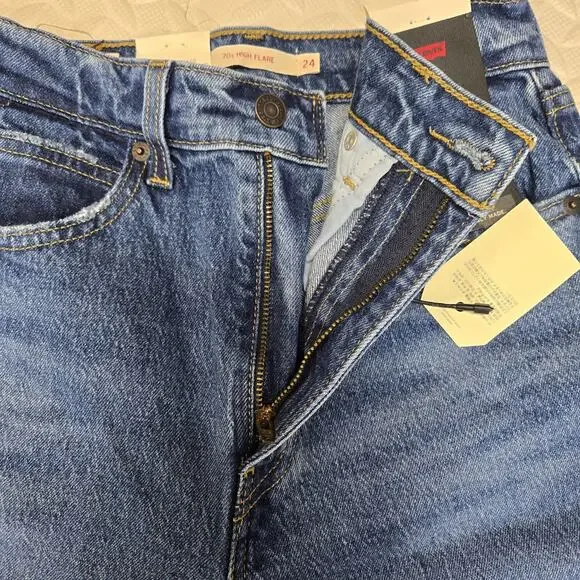 Levi's Premium Jeans Womens 24 70's High Flare NEW Rockabilly Cowgirl Bohemian - Picture 10 of 15